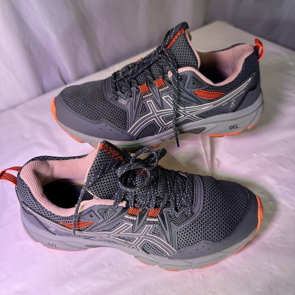 ASICS Women's Charcoal and Coral Athletic Shoes